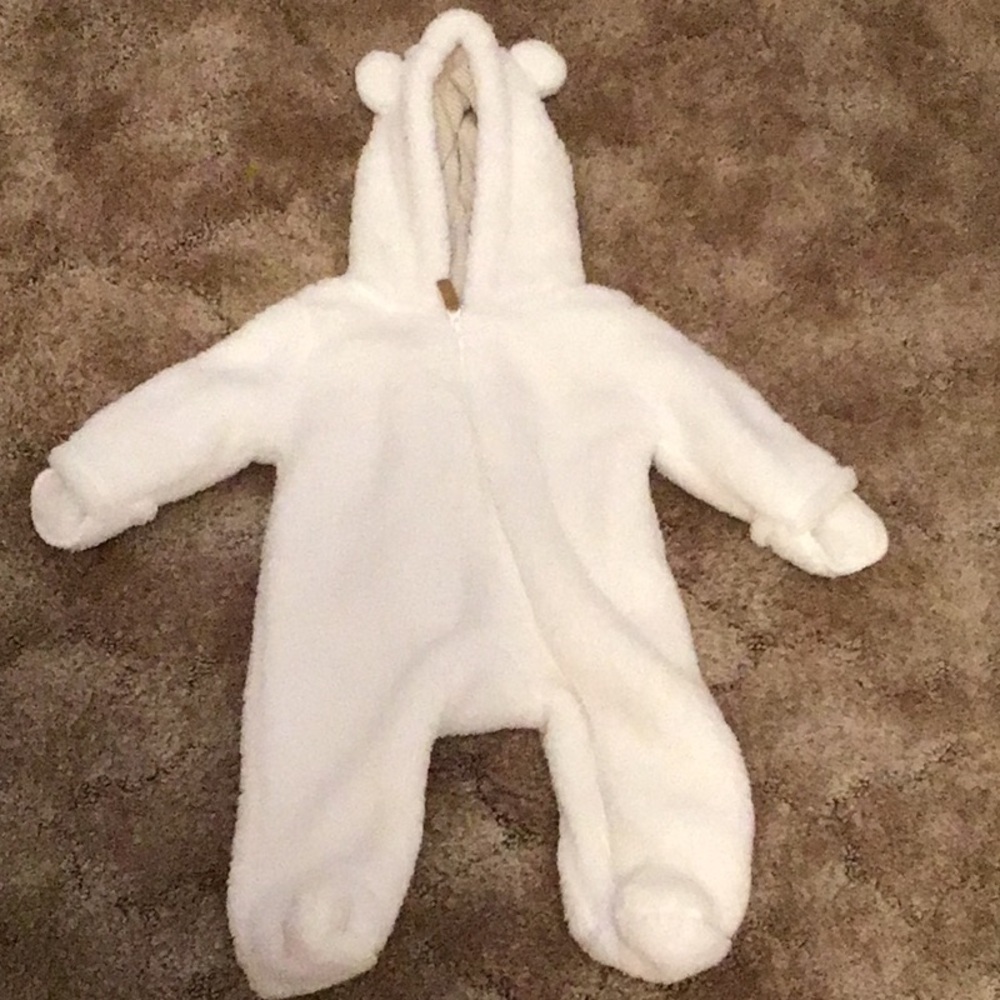 Cozy white Teddy fleece one piece for kids
